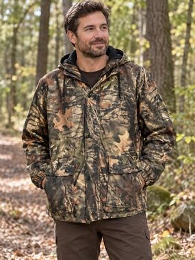 Northwest Territory Men’s Large Dark Camouflage Full Zip Snap Hooded Jacket